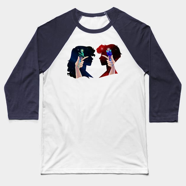 Outerspace Lovers Baseball T-Shirt by ArtOfUrbanstar